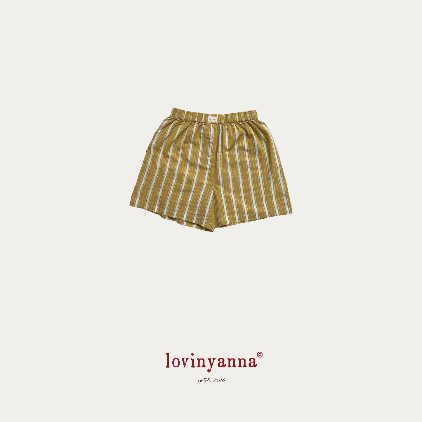 Adult Striped Shorts – Yellow