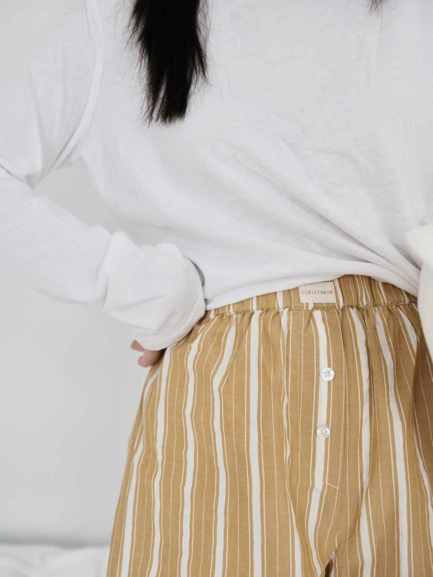 Adult Striped Shorts – Yellow