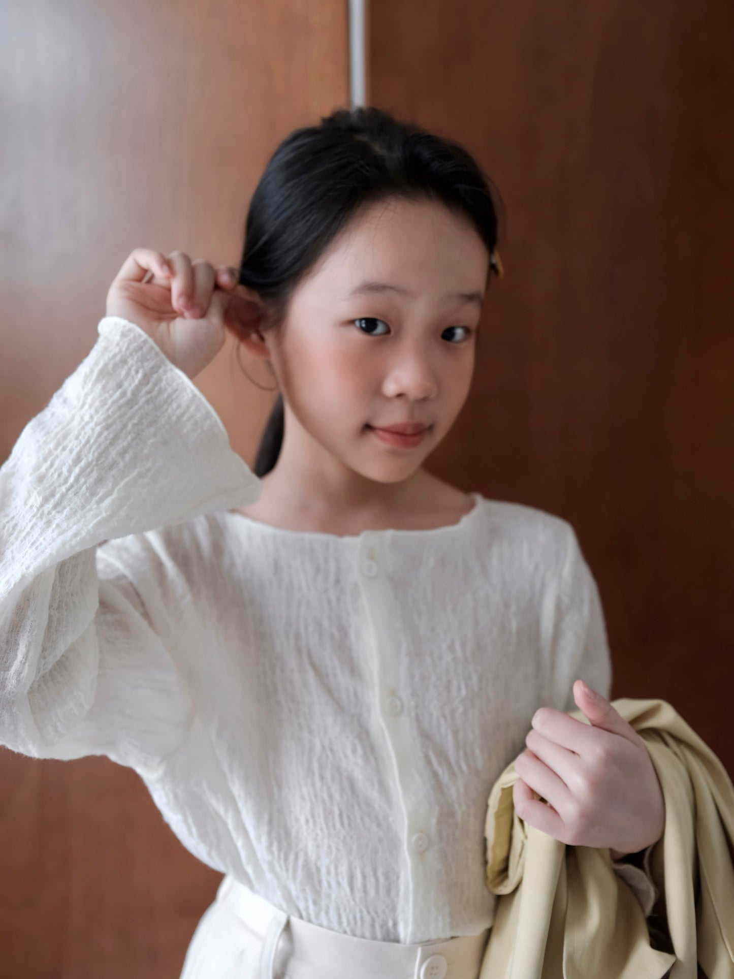 Crinkled Crewneck Base Layer – 65% Wool