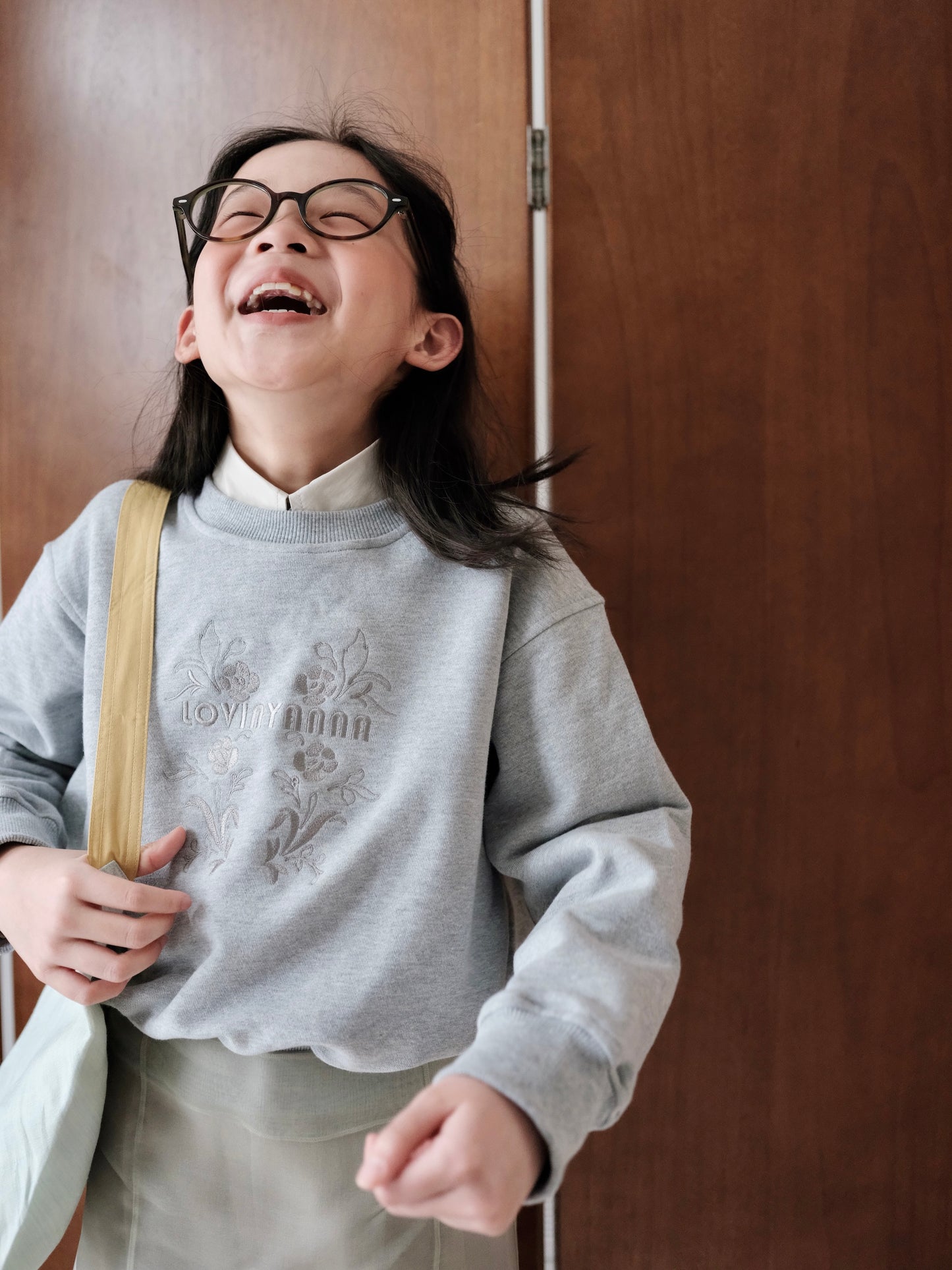 Embroidered Sweatshirt – Light Grey