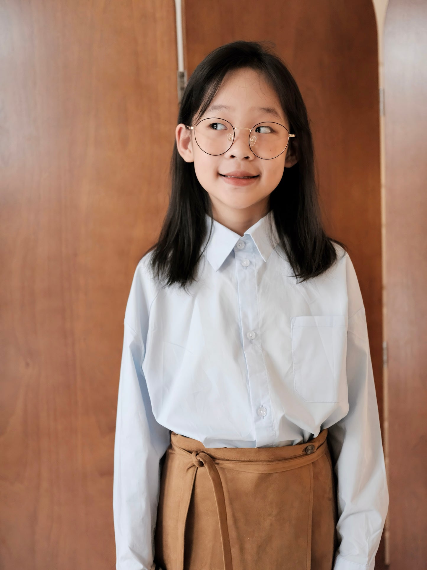 Shell Embroidered Shirt – Light Blue