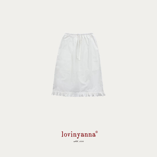 Lace Trim Skirt – White