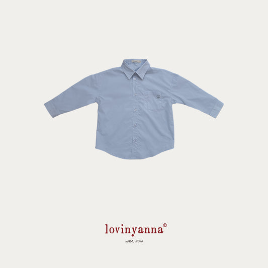 Shell Embroidered Shirt – Light Blue